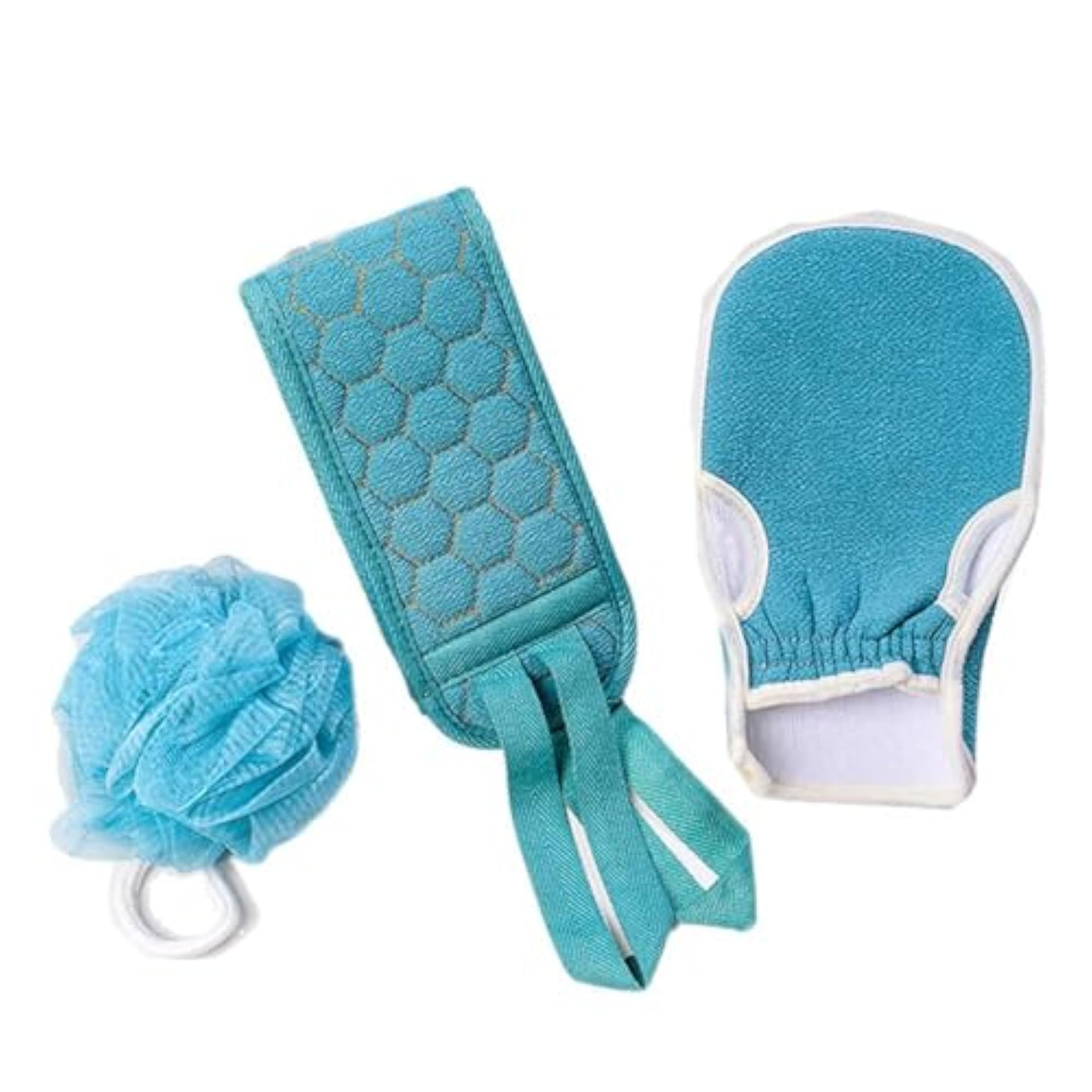 3Pcs Bath Loofah Set for Men & Women, Exfoliating Kit